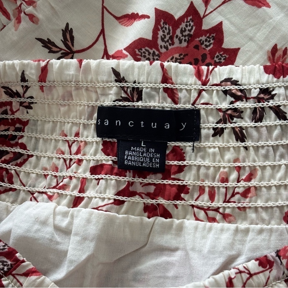 NWT Sanctuary Voil Cream and Red Floral Skirt and Sleeveless Top Matching Set L - Picture 9 of 10